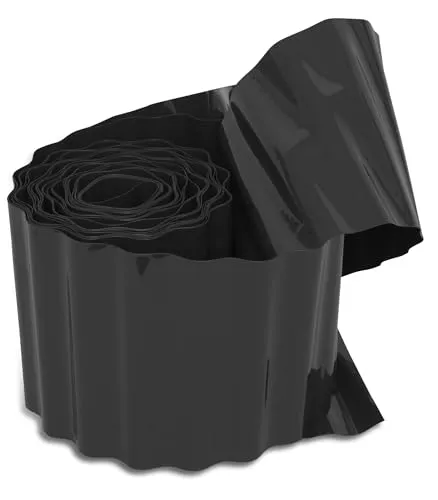 Windhager Rasenkante, 0,15 x 9 m, Kunststoff, Anthrazit, Beeteinfassung, individuell formbar, langlebig, 06412