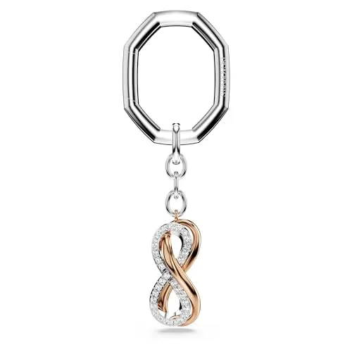 Swarovski Infinity Motiv Schlüsselanhänger, Weiß, One Size in gold von Swarovski