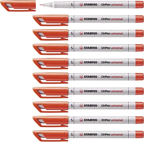STABILO - Folienstift - OHPen universal - wasserlöslich superfein - 10er Pack - rot