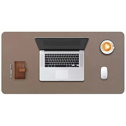 DOBAOJIA Große Schreibtischunterlage XL, Schreibtischmatte, Desk Pad, Schreibtischschutz, Schreibblock, für Laptop/Tastatur/Maus, PU Leder Wasserdicht + Wildleder Rutschfest 70 x 35cm