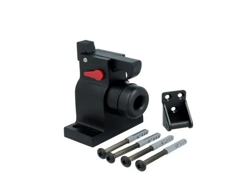 MS Beschläge Bodentürstopper Schwarz - Türstopper aus langlebigem Aluminium in elegantem Schwarz matt, ideal für effektiven Anschlagsschutz und stilvolle Raumgestaltung.