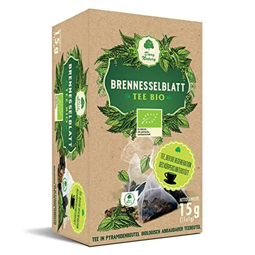Brennnessel Tee Pyramiden BIO (15x1g) Brennnesselblätter Bio Teebeutel Pyramiden Biologisch abbaubarer Gesundheitstee ökologischer Anbau Körper Regeneration