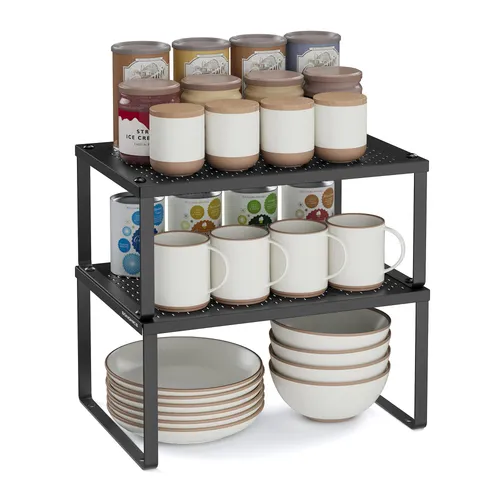 Gewürzregal 4er Set – Stilvoller Küchen-Organizer in tintenschwarz - Maximieren Sie Ihren Stauraum mit diesen stapelbaren Metallregalen, ideal für die Präsentation Ihrer Gewürze und Küchenutensilien. Kompakt, robust und vielseitig einsetzbar – für jede Küche ein Must-Have!