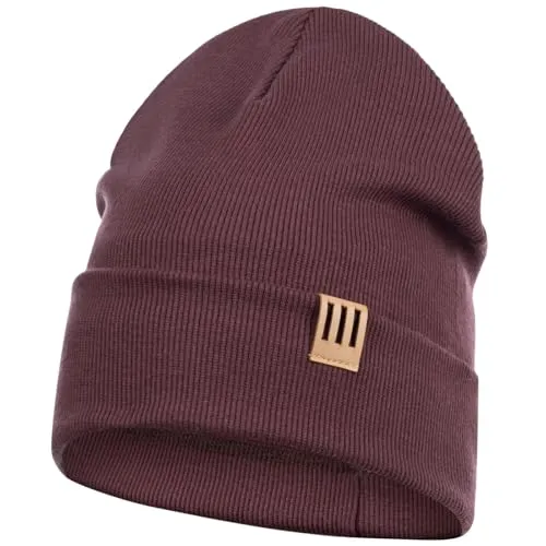 Smarilla Mütze Junge Kinder Beanie Herren gerippt, Größe: 50-52, Farbe: Braun