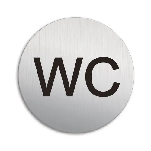 Schild WC Toilette unisex Ø 100 mm Aluminium selbstklebend
