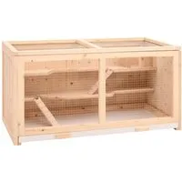 vidaXL Hamsterkäfig mit ausziehbarer Wanne - Kleintiergehege & Käfige für draußen, aus robustem Tannen-Massivholz, ideal für Hamster und kleine Nager mit einfacher Reinigung und guter Belüftung.