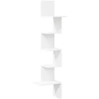 vidaXL Wand-Eckregal Weiß 32x32x127,5 cm - Schweberegale für platzsparende Aufbewahrung, robustes Holzwerkstoff-Design bietet Langlebigkeit und verleiht jedem Raum Stil.