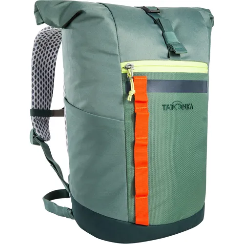 Tatonka Rolltop Pack JR 14 - Kinderrucksack sage green - Stylischer Kinderrucksack mit 14 Litern Volumen, ideal für Schulausflüge und Sport. Mit Rollverschluss, Reißverschlusstasche und praktischen Reflexstreifen für mehr Sichtbarkeit.