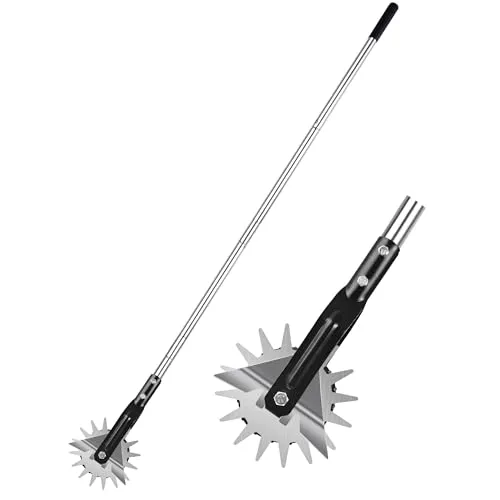 YEELOR Wheel Rotary Edger: Manueller Rasenkantenschneider mit Edelstahlgriff - Kantenschneider mit selbstschärfenden Klingen und 3 einstellbaren Höhen für optimalen Komfort. Ideal für präzises Trimmen entlang von Gehwegen und Blumenbeeten.