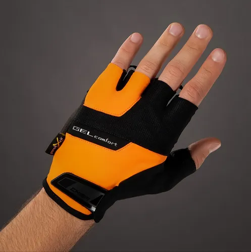 Chiba Gel Comfort Fahrrad-Handschuhe schwarz/orange