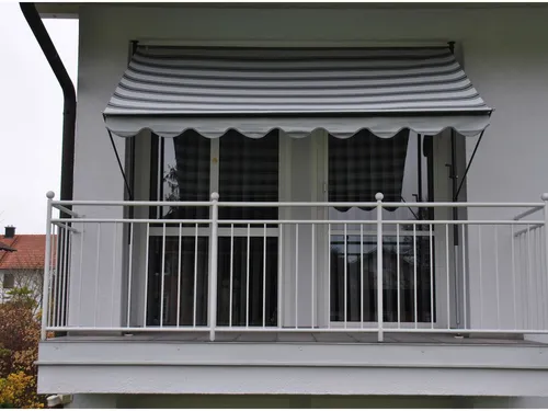 Angerer Klemmmarkise grau-schwarz gestreift 400 cm in schwarz von Angerer