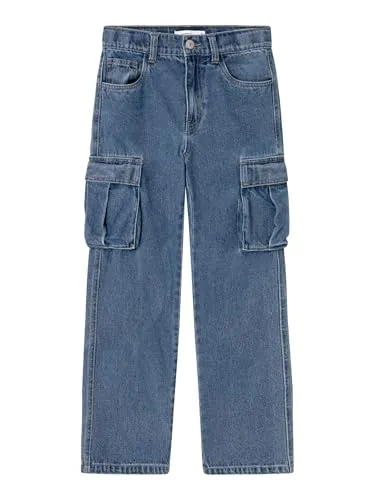 NAME IT Boy Jeans Straight Fit - Herren-Jeanshosen, umweltfreundlich aus 97% Bio-Baumwolle, bietet eine bequeme Passform mit praktischen Cargotaschen.