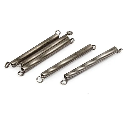 sourcing map 5Stk.0,5mmx4mm45mm 304 Edelstahl Zugfedern silber Farbton