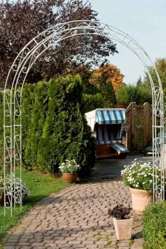 KUHEIGA Rosenbogen aus Metall 12mm Massiveisen! Breite: 200cm Verzinkt/Zink