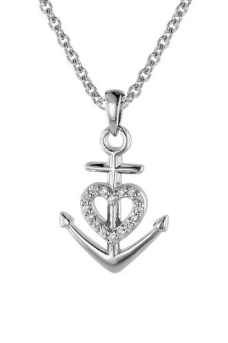 trendor Glaube Liebe Hoffnung Anhänger mit Halskette Silber 925 - Eleganter Halsschmuck für Frauen: Bedeutungsvolles Schmuckset aus rhodiniertem 925er Sterling Silber mit Zirkonias, ideal als Geschenk für jeden Anlass.
