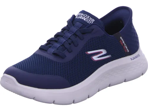 Skechers Herren Sneaker GO WALK FLEX Hands Up, blau, Gr. 48 - Sneaker für Herren in Übergröße, mit Skechers Hands Free Slip-Ins® Technologie für einfaches Anziehen. Komfortable Air-Cooled Memory Foam Innensohle und flexible ULTRA GO® Sohle sorgen für besten Tragekomfort.