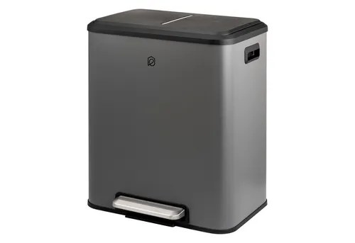 eluno Mülleimer 30 Liter - Tretmülleimer für Mülltrennung - Haushaltszubehör mit 2x15 Liter Fächern für effiziente Mülltrennung, hygienischer Soft-Close Deckel und herausnehmbare Inneneimer für einfache Reinigung.