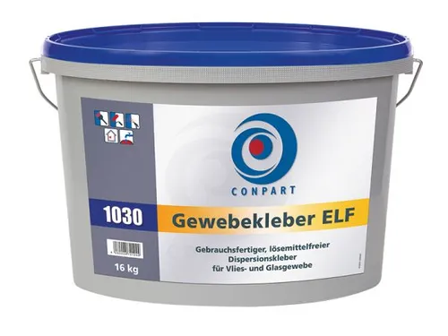 Conpart Gewebekleber pro ELF 1030 16kg - Verarbeitungsfertiger Dispersionskleber - Tapetenkleister & Klebstoffe, ideal für Vlies und einfach in der Anwendung - für professionelle Ergebnisse in jedem Raum.