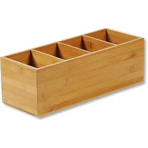 Kesper Küchenutensilienhalter 70850, Bambus, 35 x 12 x 14cm, 4 Fächer, braun