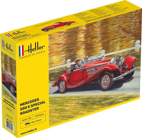 Heller 80710 - 1:24 500 K Special Roadster Bausatz - Bausatz für den legendären 500 K Special Roadster, ideal für Modellbau-Enthusiasten und perfekt zum individuellen Gestalten.