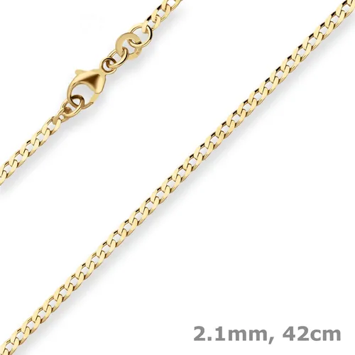 2,1mm Panzerkette weit Goldkette Collier Halskette aus 333 Gold Gelbgold 42cm