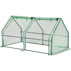 Mini Gewächshaus Nissewaard 180x90x90cm - Garten-Zubehör für den Außenbereich, schützt Pflanzen vor Kälte und Wetter mit einfachem Reißverschluss und optimaler Belüftung durch 2 Fenster.
