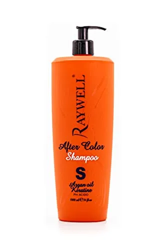 Raywell After Color Shampoo – Shampoo für coloriertes Haar, schützt die Farbe, verleiht Glanz, pH-hautneutral, feuchtigkeitsspendend, 1000 ml, ohne Parabene und Sulfate, Haarpflege für gefärbtes Haar