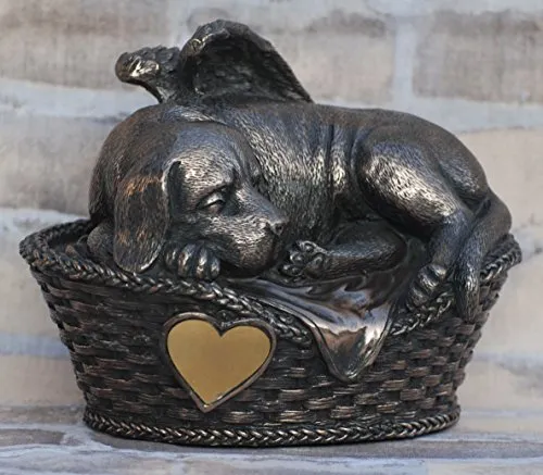 Mayer Chess Hunde Urne bronziert als Hunde-Engelfigur von MAYER CHESS