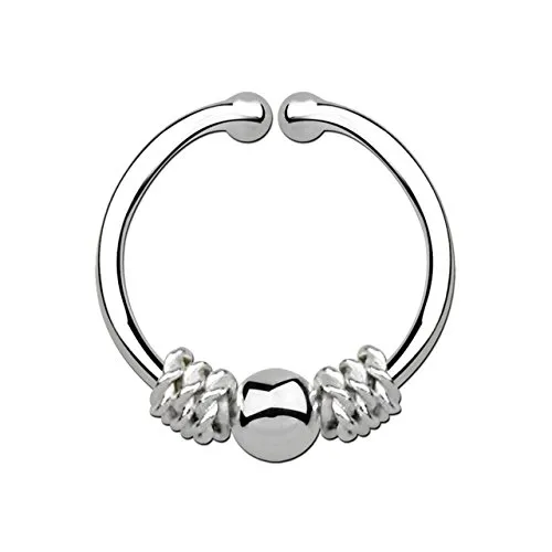 Produktbild Modern Nature Piercing-Schmuck Nasenpiercing Fake Ring Septum Klemmring silber, 1,0 x 11 mm