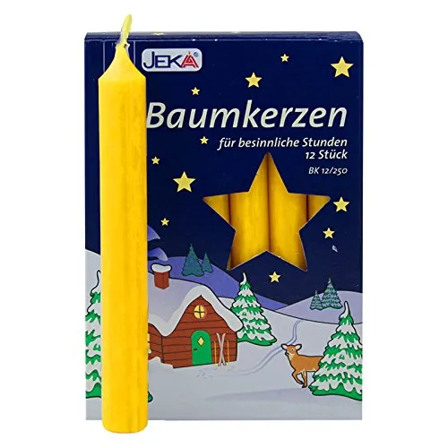 OLShop AG 2er Pack Baumkerzen Natur ca. 15 x 125 mm (2 x 12 Stück) Weihnachtskerzen, Christbaumkerzen, Pyramidenkerzen