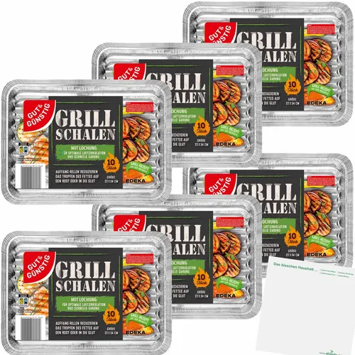 Produktbild Gut&Günstig Alu Grillschalen mit Fettauffangrillen 22x34cm 6x10 Stk usy Block