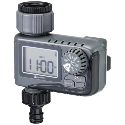 TOOLCRAFT Bewässerungssteuerung TO-7154910 - Micro-Drip-Bewässerungssysteme mit flexibler Bewässerungsfrequenz von 1-mal pro Stunde bis alle 12 Stunden, ideal für eine effiziente Gartenbewässerung.