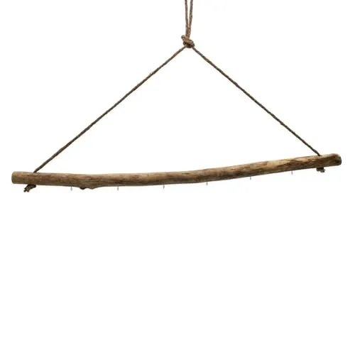 Treibholz AST zum Hängen mit 6 Haken zum Dekorieren in beige von Spetebo