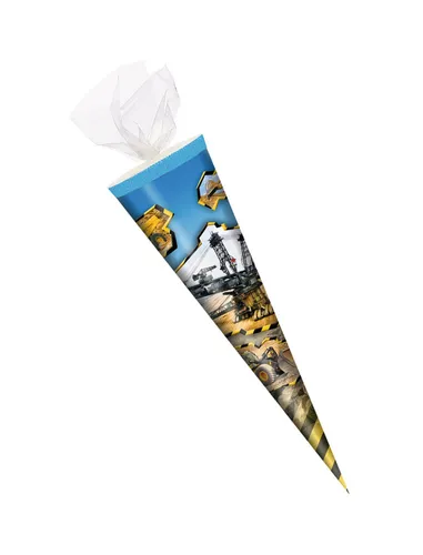 Schultüte / Zuckertüte / 35cm / rund / Tüllverschluss / 