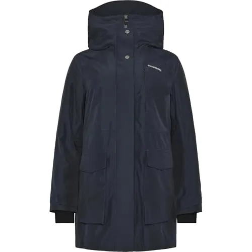 Didriksons Harriet Damen Parka - Stylischer Outdoor-Schutz in Dunkelblau 46 - Funktionsjacken mit wasser- und winddichtem Material, atmungsaktiv und ideal für Outdoor-Aktivitäten. Verstellbare Kapuze und reflektierende Details sorgen für besten Schutz und Sichtbarkeit.