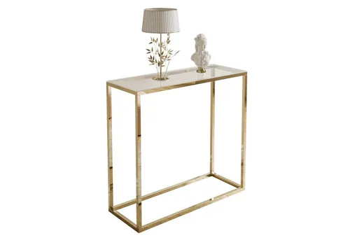 Lookway Konsolentisch MODERN GLASS mit goldfarbenem, verchromtem Gestell (1x Konsole), Breite 80/100 cm