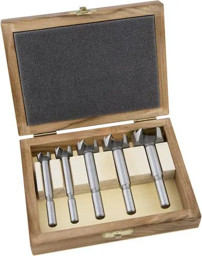 Alpen Forstnerbohrer-Set 15-35 mm - Bohrer-Set mit 4 Größen (15 mm, 20 mm, 25 mm, 30 mm, 35 mm) für präzises Bohren in Holz und Plattenmaterial, dank wellenförmiger Schneiden für hohe Standzeit und exzellente Schnittqualität.