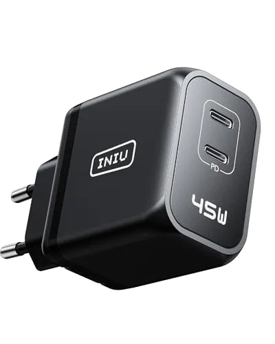 INIU USB C Ladegerät 45W, USBC Netzteil Type C Stecker Adapter PD 2.0 GaN II Tech Schnellladegerät Charger für iPhone 15 14 13 Pro Max Mini Samsung Galaxy S23 Ultra S22 Tablet MacBook Air ipad Loptop