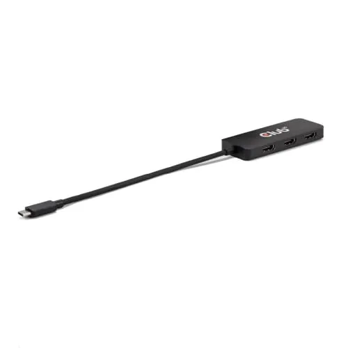 Club3D MST-Hub USB 3.2 Typ C > 3x HDMI 4K60Hz - Dockingstation für USB-C mit 3x HDMI-Ausgängen, unterstützt 4K bei 60Hz für beeindruckende Bildqualität und Multimonitor-Setup.