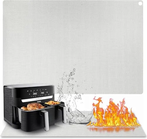 Hitzebeständige Unterlage für Luftfritteuse - 60x40cm - Backunterlagen, hitzebeständig bis 500°C, schützt Ihre Arbeitsplatte vor Schäden und ist rutschfest sowie leicht zu reinigen.