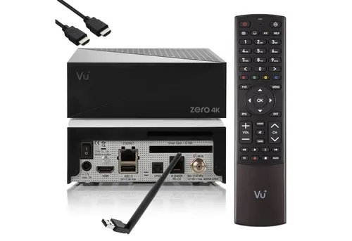 VU+ Zero 4K: DVB-S2X Multistream Linux Receiver mit 150 Mbit Wifi Stick - TV-Receiver mit blitzschnellen Umschaltzeiten und HDR-Unterstützung für ein beeindruckendes 4K UHD Erlebnis. Ideal für Streaming und Fernsehen.