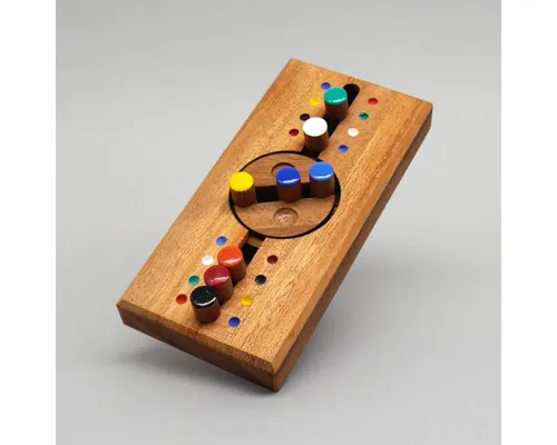 ROMBOL Denkspiele SICHERHEITSCODE - Farbenfrohes Holzpuzzle - Gesellschaftsspiel zur Förderung von Logik und Konzentration, ideal für Kinder und Erwachsene. Knacke den Farbcode mit Geduld und strategischem Denken!