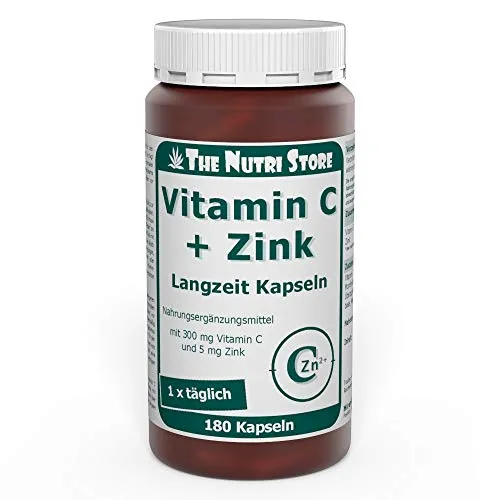 Vitamin C 300 mg + Zink 5 mg Langzeit Kapseln 180 Stk. - 6 Monatsvorrat