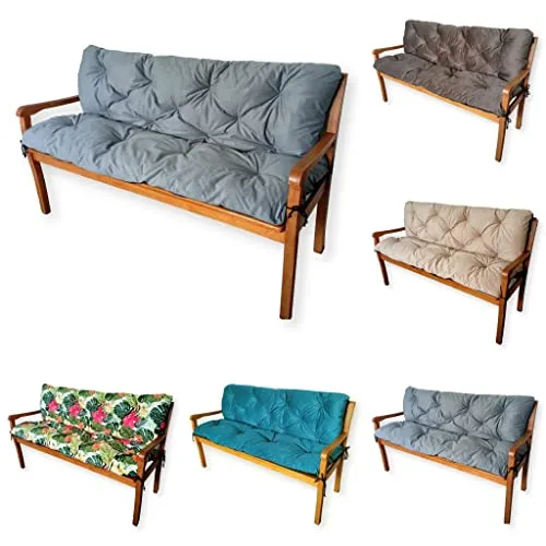 4L Textil Gartenbankauflage Dunkelgrau - Gartenmöbelauflagen für maximalen Sitzkomfort, hergestellt in Europa aus strapazierfähigem Velour-Imitat, ideal für Gartenbänke und Hollywoodschaukeln.