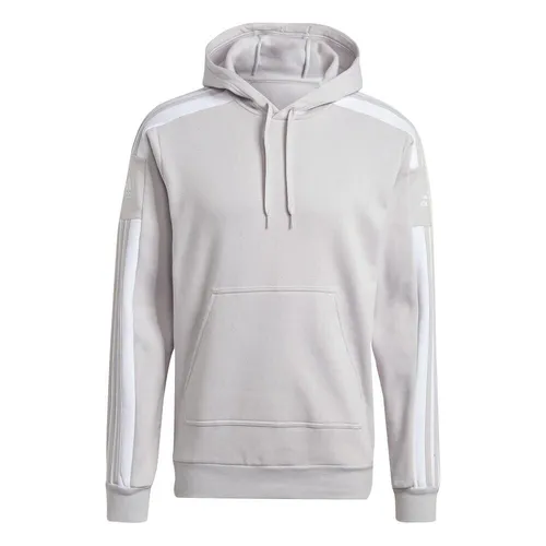 Adidas Squadra 21 Hoodie Trainingsjacke - grau - Sweatshirts aus 70% Baumwolle und 30% recyceltem Polyester für ein angenehmes Tragegefühl. Ideal für Sport und Freizeit, mit verstellbarer Kapuze und Kängurutasche.