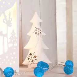 Lichterkette LED Metallbälle blau Deko Innen Indoor Beleuchtung 20 LEDs - Blau