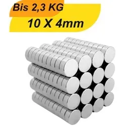 Stück Neodym Magnet 10mm x 4mm Supermagnete hohe Haftkraft Scheibenmagnet 20