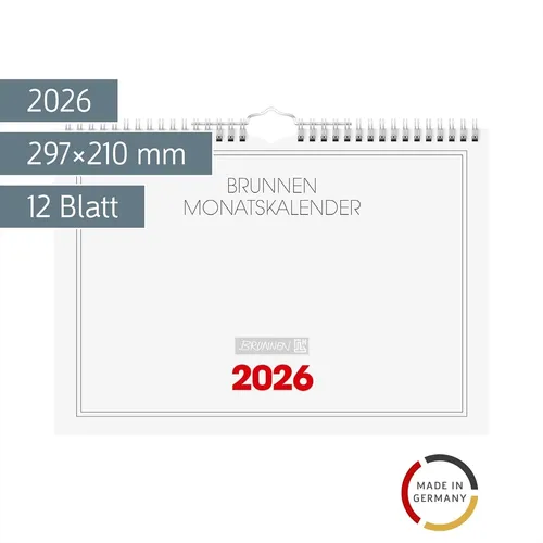 BRUNNEN Schreibtischkalender 2026 A4 quer von BRUNNEN