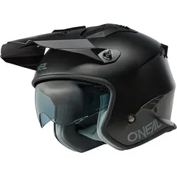 O'Neal Volt Solid S25 Jethelm - Matt-Schwarz (Größe M) - Motorradhelm mit robuster ABS-Schale, integrierter Sonnenblende und optimaler Belüftung für höchsten Komfort und Sicherheit auf jeder Fahrt.
