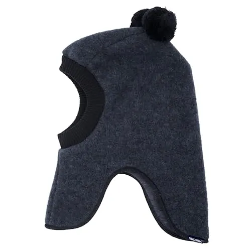 MAXIMO Schlupfmütze Wolle mit Bommeln - Mützen aus 100% Wolle, gefüttert für extra Wärme, mit zwei Bommeln und Rippstrickbündchen - ideal für kalte Tage.